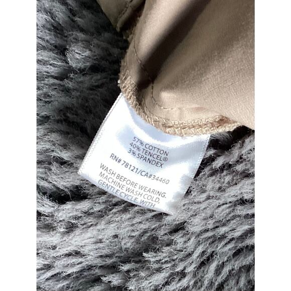 Eileen‎ Fisher Women's Cotton Blend Pockets Flat Front Chino Pants Tan Size 6P - Picture 5 of 9